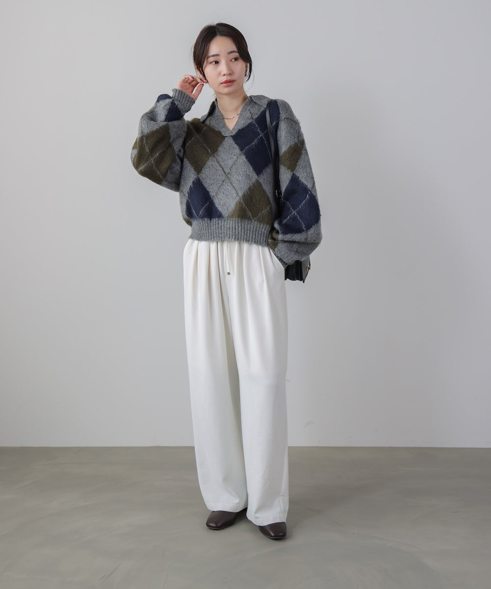 Bou Jeloud Argyle Collared Knit