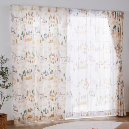 Disney Winnie the Pooh Forest Drape Curtains Set  with Lace Curtains