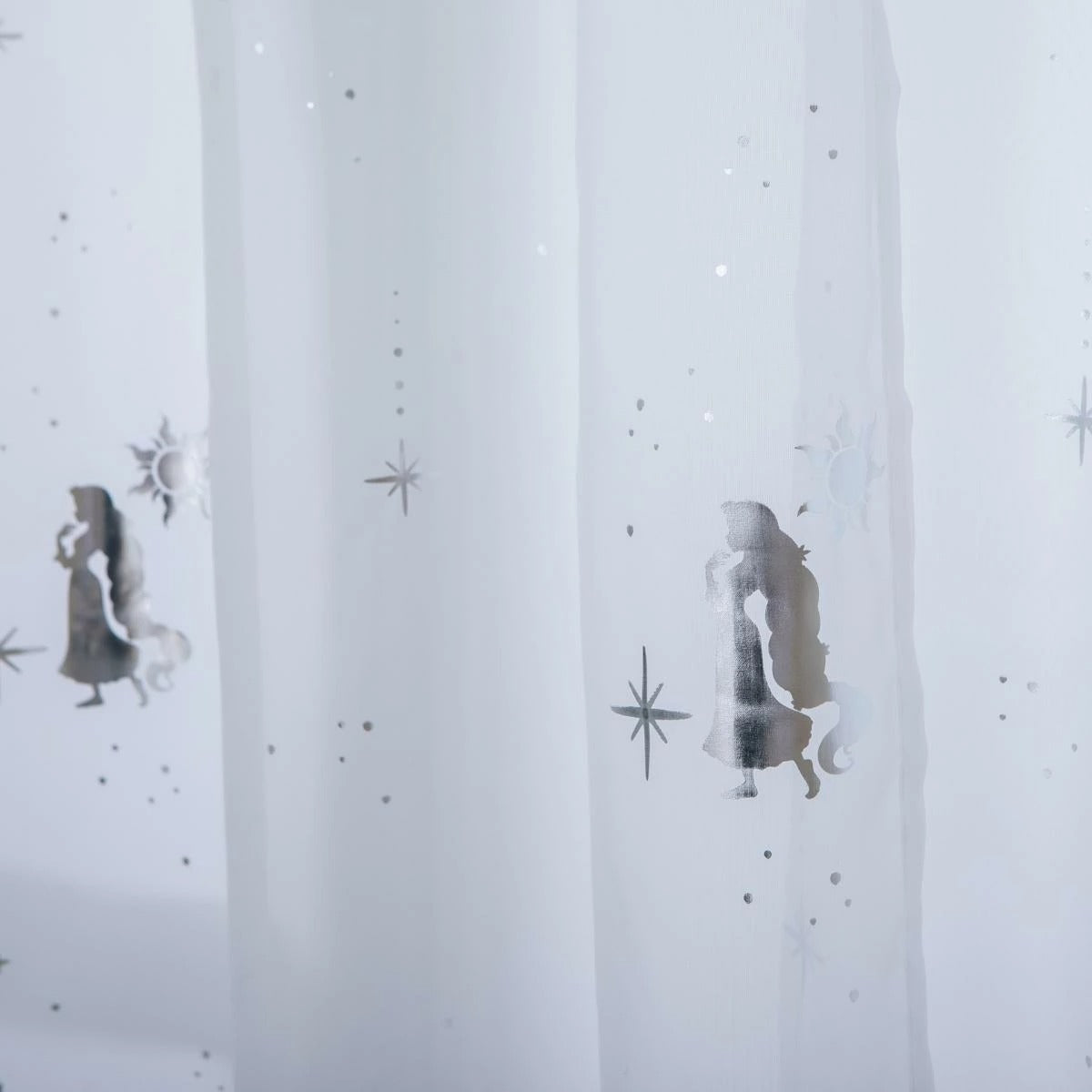 Rapunzel 2-Level Blackout Heat Insulation Aluminum Foil Printed Glitter Curtains