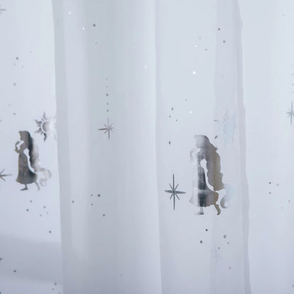 Rapunzel 2-Level Blackout Heat Insulation Aluminum Foil Printed Glitter Curtains