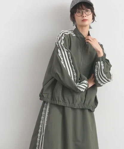 Water-Repellent Nylon Girly Sideline Track Jacket