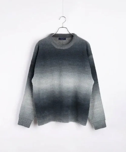 Feather Yarn Gradient Crew Knit
