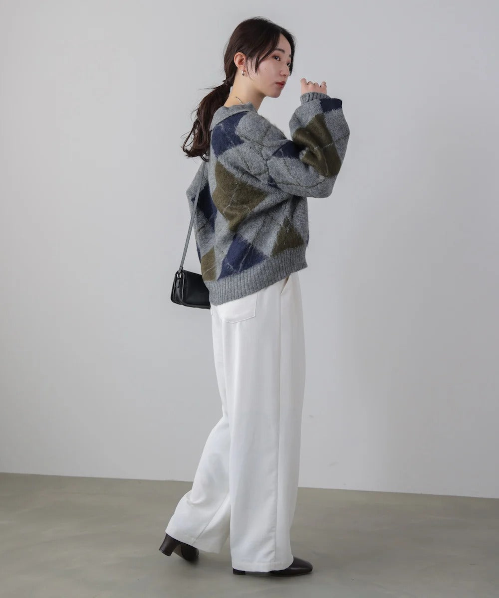 Bou Jeloud Argyle Collared Knit