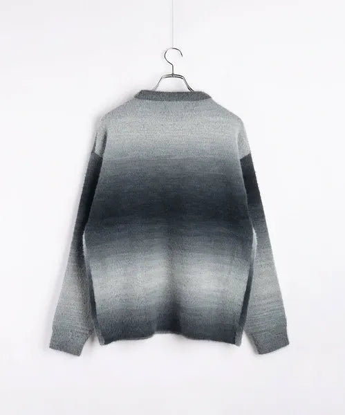 Feather Yarn Gradient Crew Knit