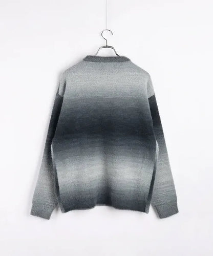 Feather Yarn Gradient Crew Knit
