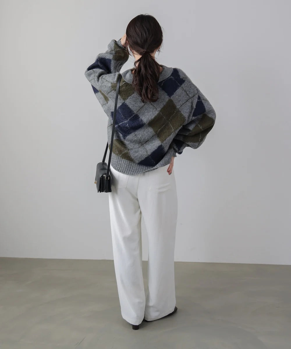 Bou Jeloud Argyle Collared Knit