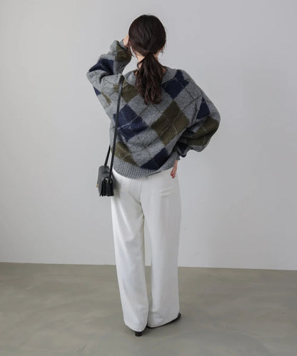 Bou Jeloud Argyle Collared Knit