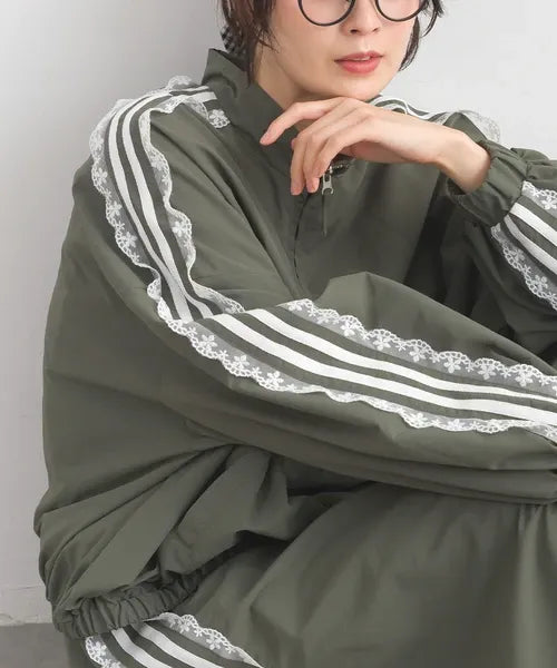 Water-Repellent Nylon Girly Sideline Track Jacket