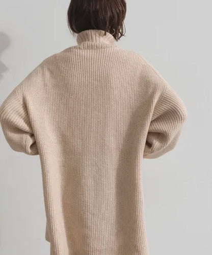 Half-Zip Long Knit Pullover