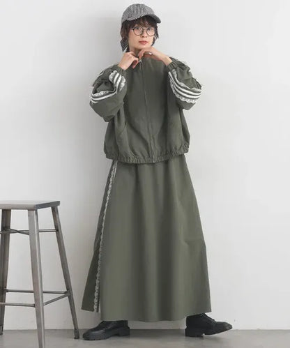 Water-Repellent Nylon Girly Sideline Track Jacket