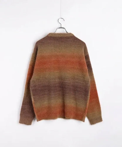 Feather Yarn Gradient Crew Knit