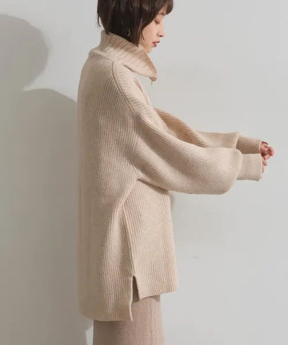 Half-Zip Long Knit Pullover