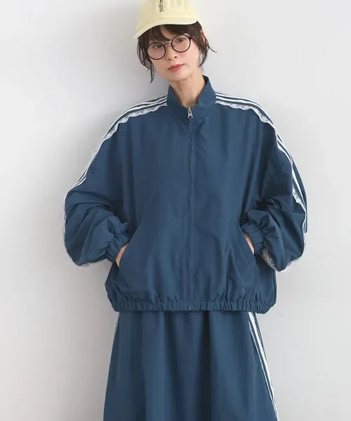 Water-Repellent Nylon Girly Sideline Track Jacket