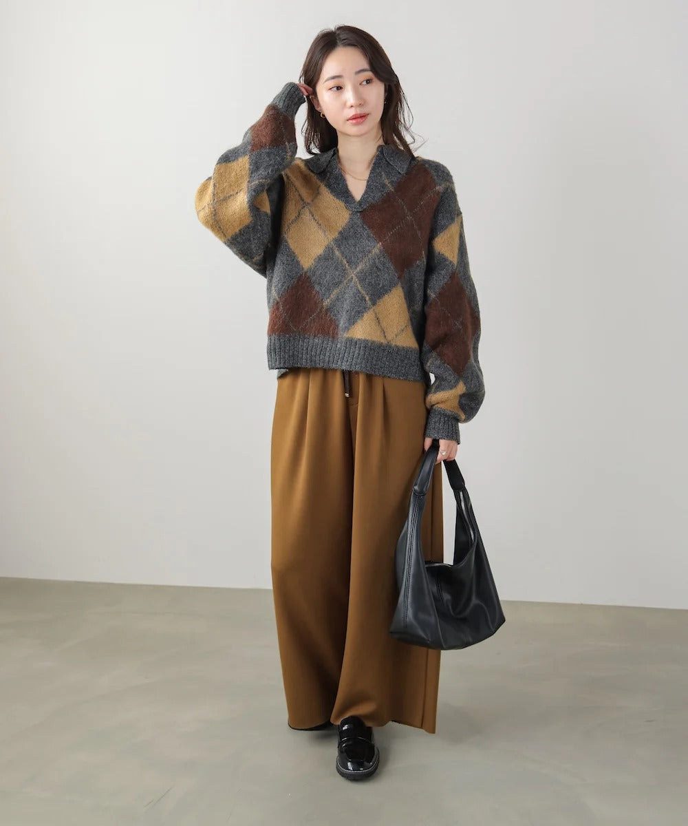 Bou Jeloud Argyle Collared Knit