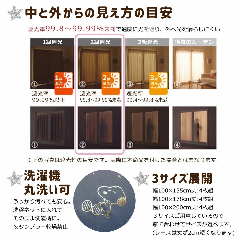 SNOOPY Lace Curtains & Screens 4-Piece Set