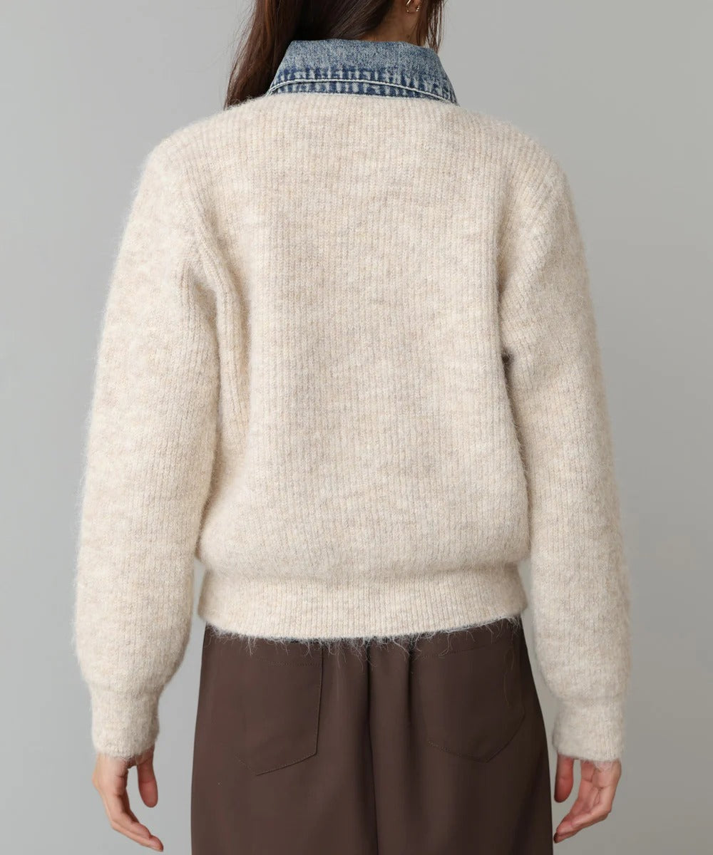 Bou Jeloud Denim Knit Cardigan