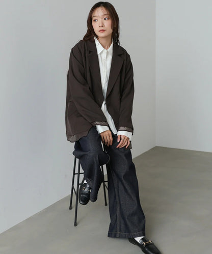 Bab Sheer Double-Breasted Tailored Jacket