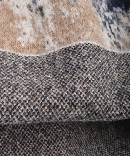 Wool-Mix Abstract Splash Stretch Crew Knit