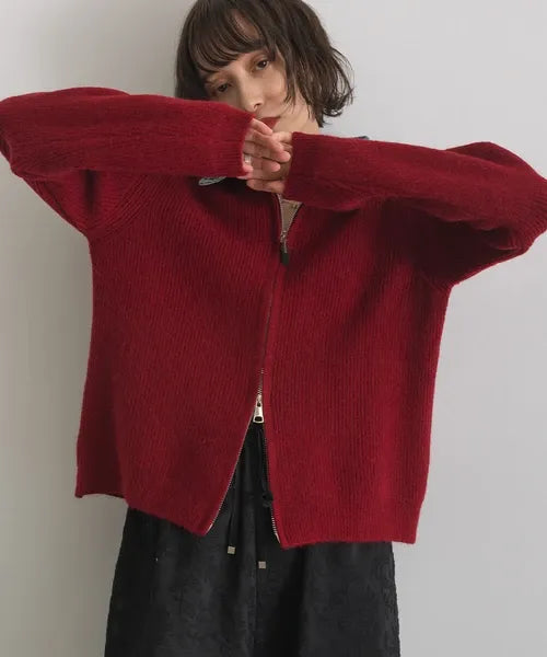 Denim Layered Zip Cardigan