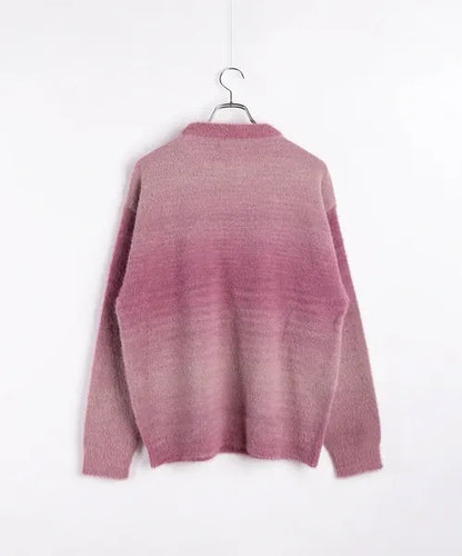 Feather Yarn Gradient Crew Knit