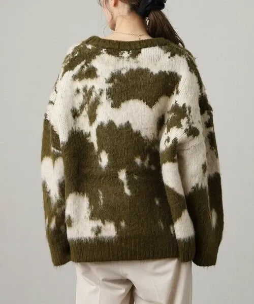 Mohair-Touch Tie-Dye Oversized Knit Pullover