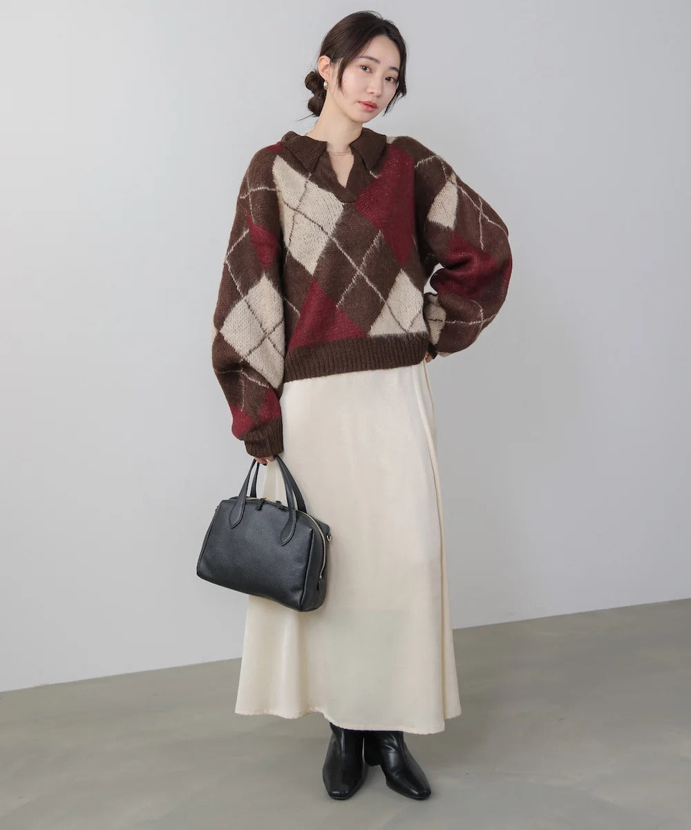 Bou Jeloud Argyle Collared Knit