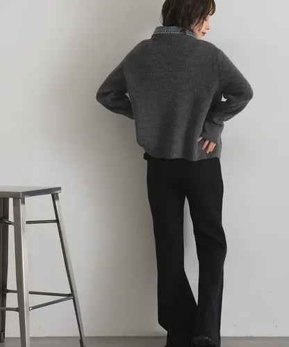 Denim Layered Zip Cardigan