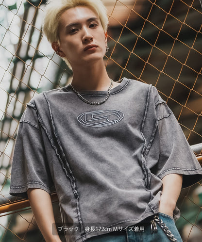 Oval Logo Short Sleeve Grunge T-shirt